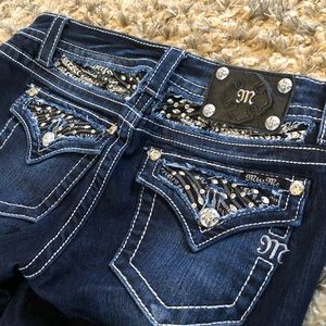 Miss Me Dark Blue Embellished Skinny Jeans